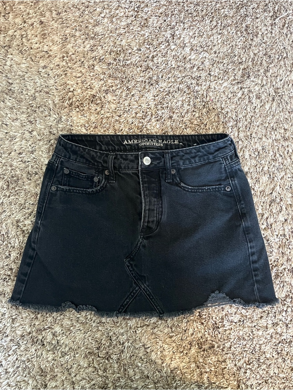 American Eagle Black Denim Mini Skirt size 4